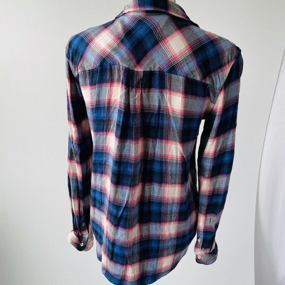 Gap Pendleton Flannel Shirt Boyfriend Fit Button Down Pink Blue Comfy Size Small - Picture 7 of 12